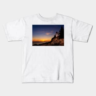 Sunset at Bass Harbor Lighthouse Kids T-Shirt